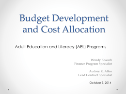 Budget Development PPT 10 9 2014 Audrey