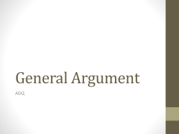 General Argument - Mrs. Mehrens` English Page