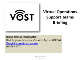 VOSTs - Informatics in Disasters and Emergency Response