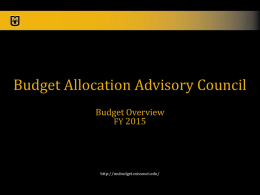Budget Overvew slides - MU Budget Office