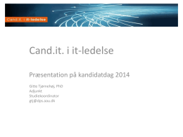 Informationssystemer og organisationer - Cand.it. i it