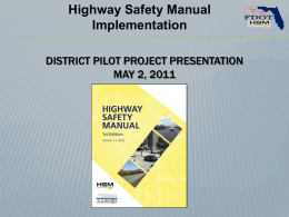 Highway Safety Manual - Florida Department of Transportation