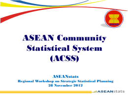 Walking through the ASEAN Community Statistical System