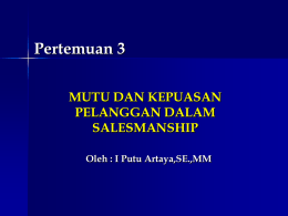 pendekatan mutu dan kepuasan pelanggan dalam pelayanan