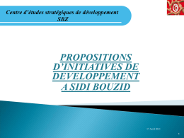 Proposition d`initiative de développement à Sidi Bouzid
