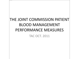 the joint commission patient blood management performance