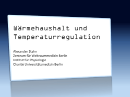 Thermoregulation - Institut für Physiologie