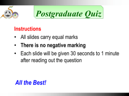 Post Graduate Quiz