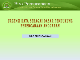 Urgensi Data - Kementerian Agama Provinsi Papua