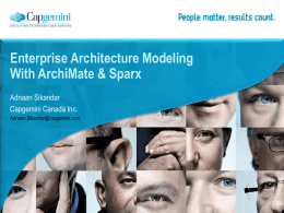 Enterprise Architecture Modeling With ArchiMate & Sparx