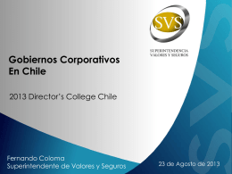 Gobiernos Corporativos en Chile - Superintendencia de Valores y