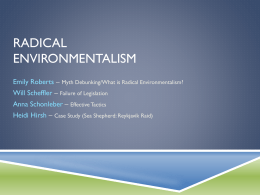 Radical Environmentalism - University of San Diego
