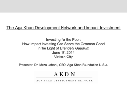 Dr. Mirza Jahami - Investing for the Poor