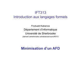 Minimisation d`un AFD - PLANIART