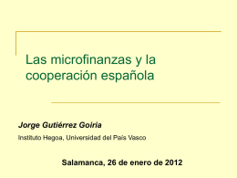 Microfinanzas y la cooperacion española