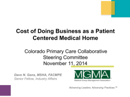 Colorado Primary Care Collaborative PCMH Cost -