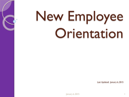 2015 New Employee Orientation