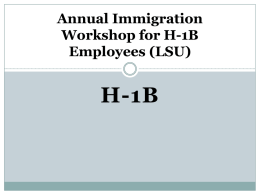 Slides of H-1B Workshop