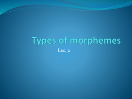 Types of morphemes