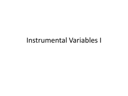 Instrumental Variables I