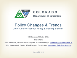 Policy Changes and Trends (PPT by CDE)