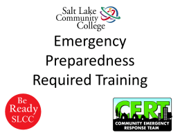 CERT Refresher Training - Salt Lake Community College