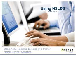 Session 1 - Hands-on NSLDS