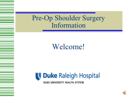 Pre-Op Total Joint Class