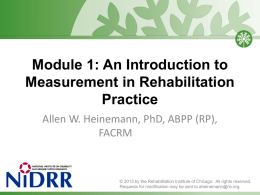 Module 1 - Rehabilitation Measures Database