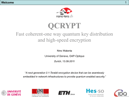 Slide - QCRYPT 2011: First Annual Conference on Quantum