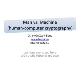 Man vs Machine - Dr. Berta István Zsolt