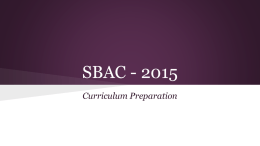 SBAC Curriculum Training PowerPoint