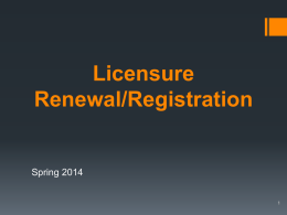 Licensure Renewal-Susan Collins