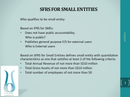 SFRS for Smaill Entities