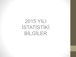Ocak 2015 İstatistiği - büyükçekmece ilçe millî eğitim müdürlüğü
