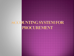 ACCOUNTING SYSTEM FOR PROCUREMENT