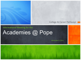 Powerpoint from Academy Information Night 2014