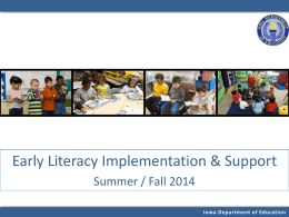 PowerPoint Presentation - Early Literacy Implementation & Support