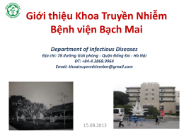 Giới thiệu Khoa Truyền Nhiễm Bệnh viện Bạch Mai