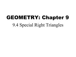 Geometry 9_4 Special Right Triangles
