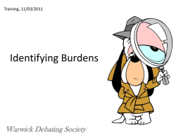 Identifying Burdens II - Warwick Debating Society