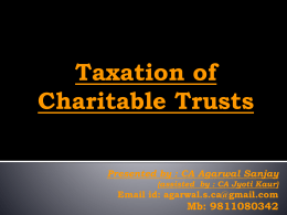 Taxation of Charitable Trusts