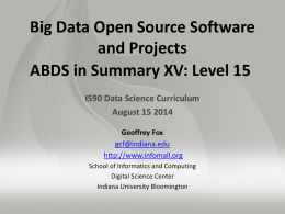 PPT - Big Data Open Source Software and Projects