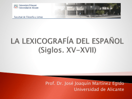 La lexicografía del español (siglos XV