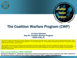 The Coalition Warfare Program (CWP)