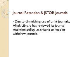 JSTOR Withdrawal Project Slides