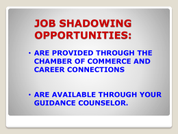 Job Shadowing - Appleton Area School District