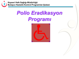 Polio - Kayseri Halk Sağlığı Müdürlüğü