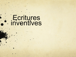 Ecritures inventives