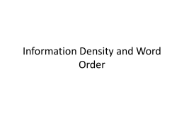 Information Density and Word Order